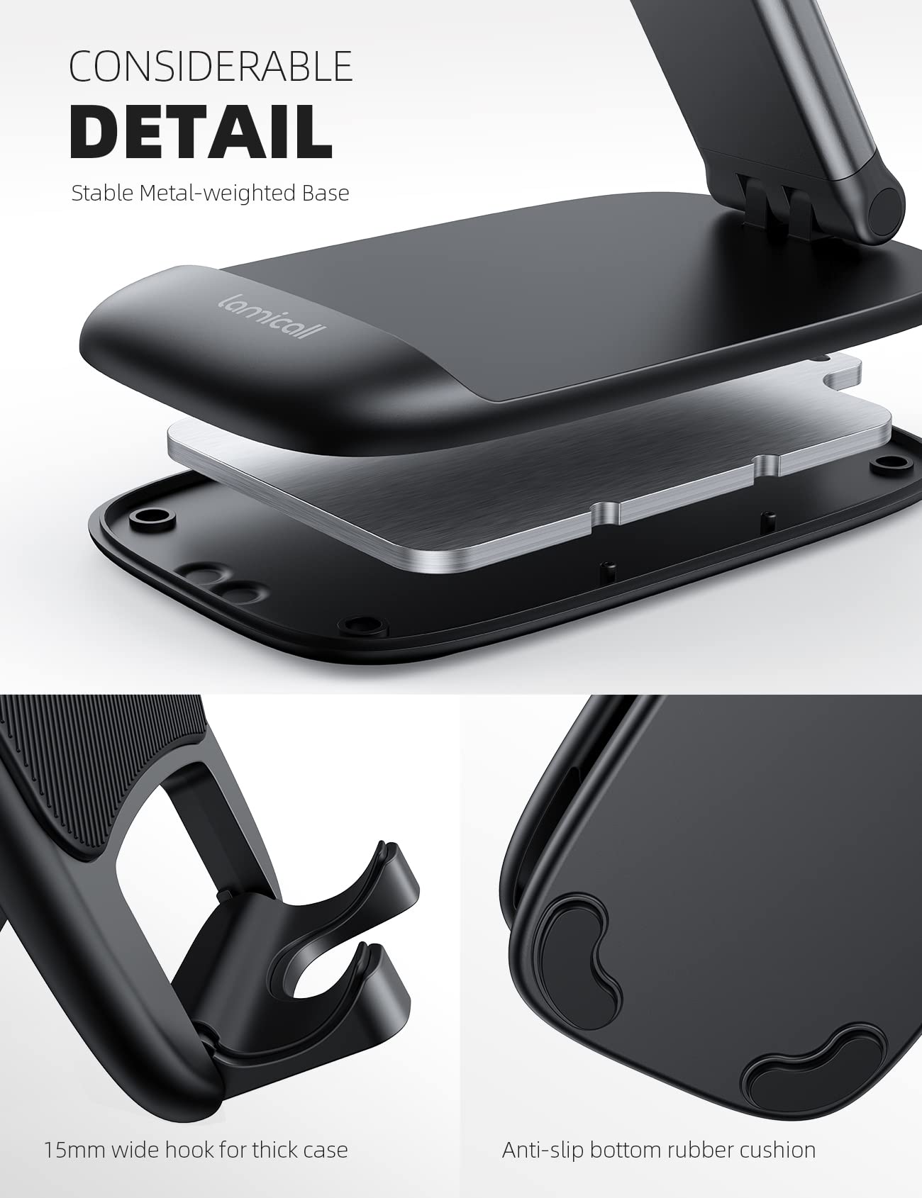 Lamicall Phone Holder Car Vent and Foldable Phone Stand for Desk - Medaid International