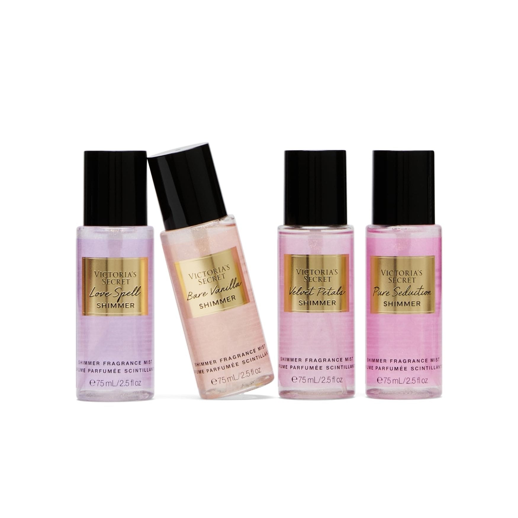 Victoria's Secret Fragrance Mist Collection 4 Piece Shimmer Mini Gift Set, Assorted Scents - Medaid International