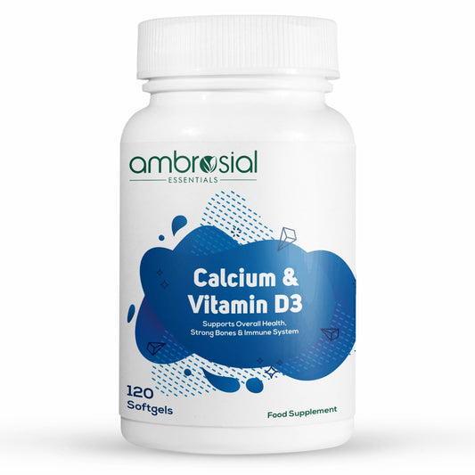 AMBROSIAL Calcium & Vitamin D3 Tablets (Pack of 1-120 Softgels) - Medaid International
