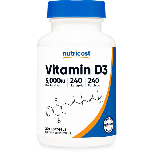 Nutricost Vitamin D3 5,000 IU (125mcg), 240 Softgels - Non-GMO and Gluten Free Vitamin D - Medaid International