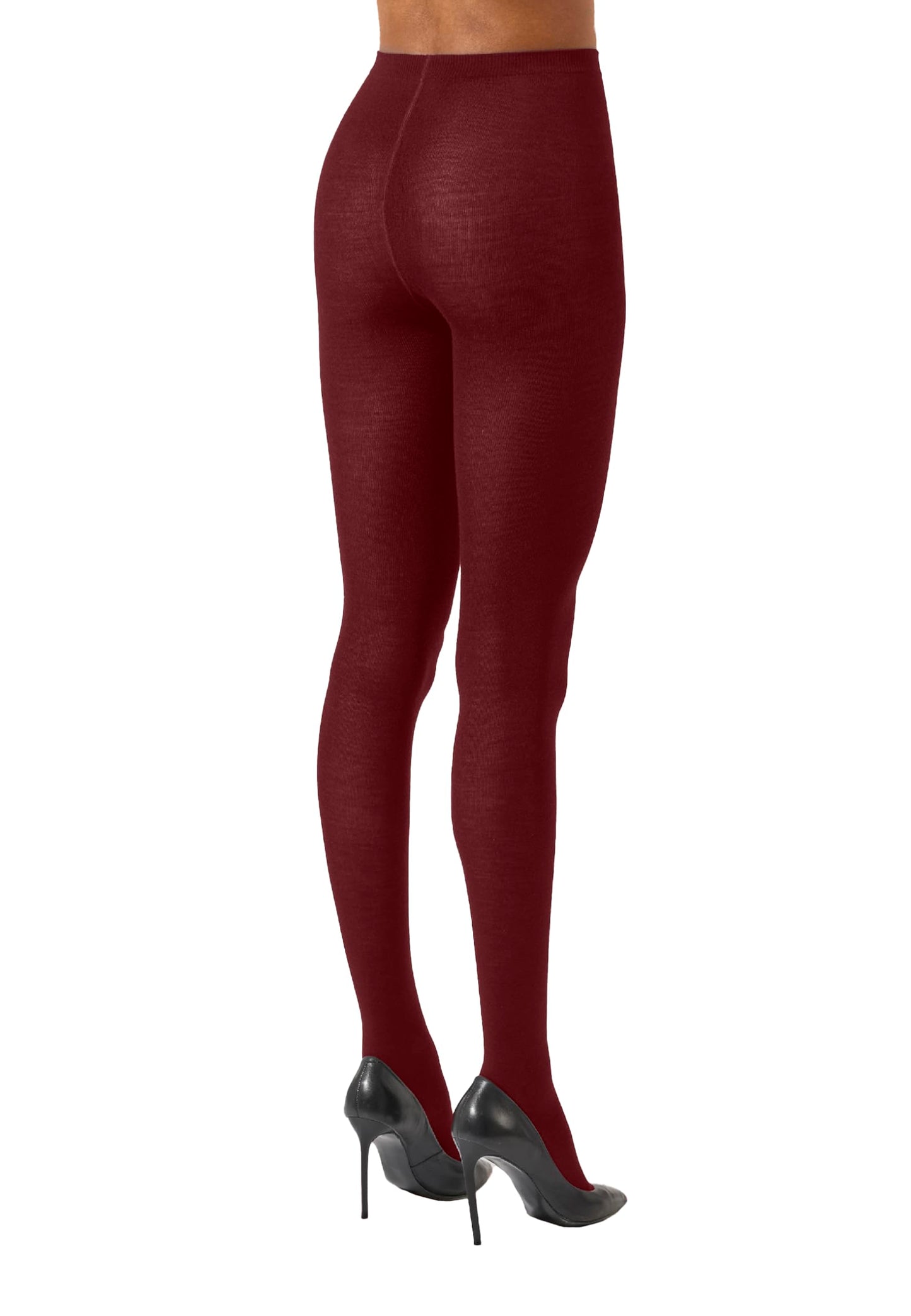 Wolford Merino Sheer Tights For Women Pantyhose Hosiery Soft Warm Wool Blend Luxurious Elegant Classic Versatile Legwear midnight red Red Small - Medaid International