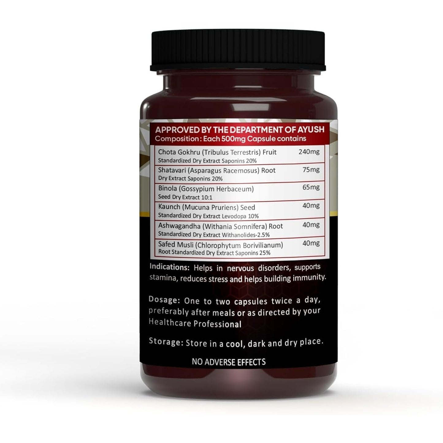 Vedapure Natural Shilajit/Shilajeet with Safed Musli & Ashwagandha Extracts - 1000mg 60 Capsules - Medaid International