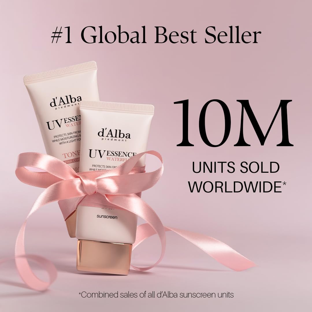 d'alba Piedmont Waterfull Tone-Up Sunscreen Serum BROAD SPECTRUM SPF 50 + Korean Sunscreen for Face, All Skin Tones, Sweat Proof Formula (1.69 fl.oz.) - Medaid International