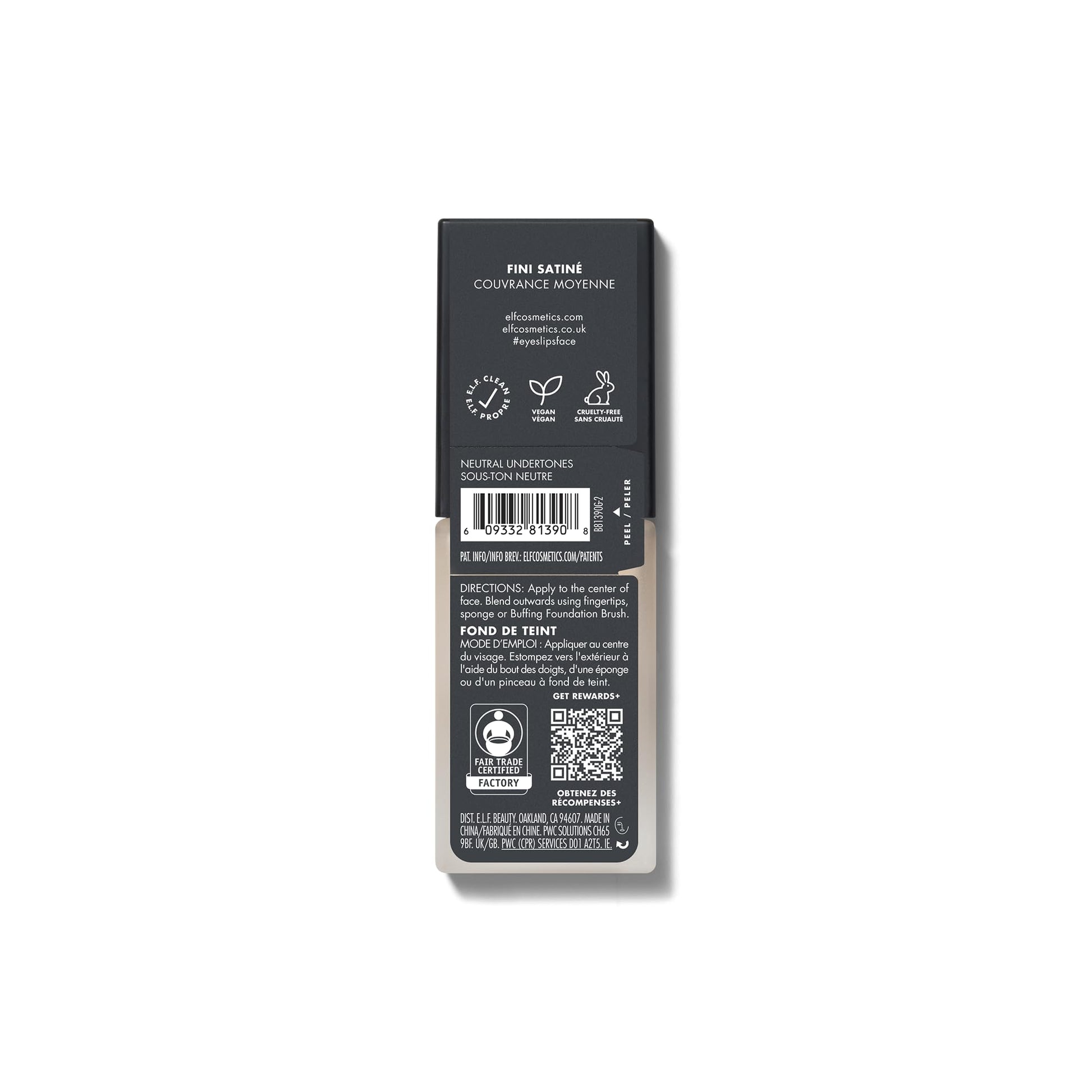 e.l.f. Flawless Satin Foundation, Lightweight & Medium Coverage, Semi-Matte Finish, Vegan & Cruelty-Free, Pearl, 0.68 Fl Oz (20mL) - Medaid International