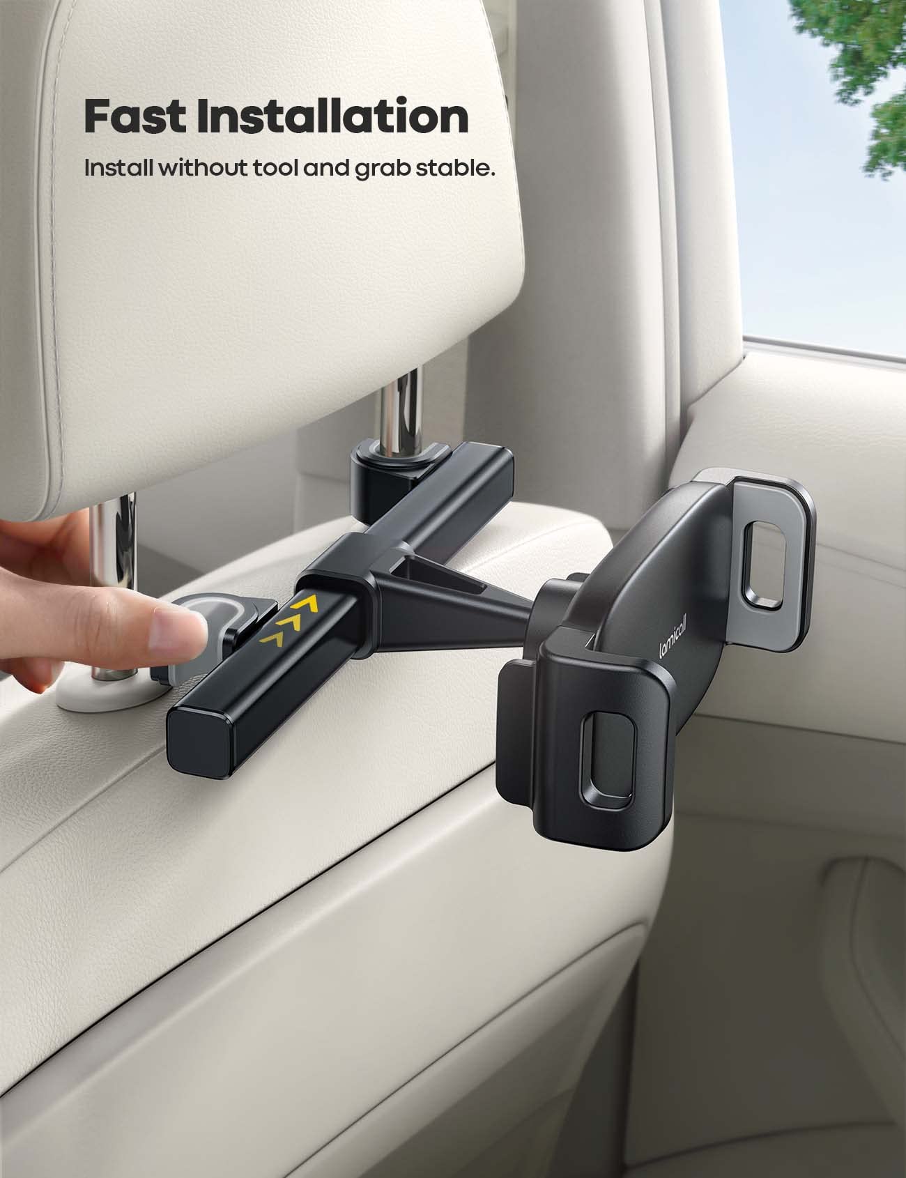 Lamicall Car Tablet Mount, Headrest Tablet Holder - Car Back Seat Travel Stand for Kids, Compatible with iPad Pro Air Mini, Galaxy Tab, Fire HD, 4.7-13" Cell Phone, Tablets and Devices - Medaid International
