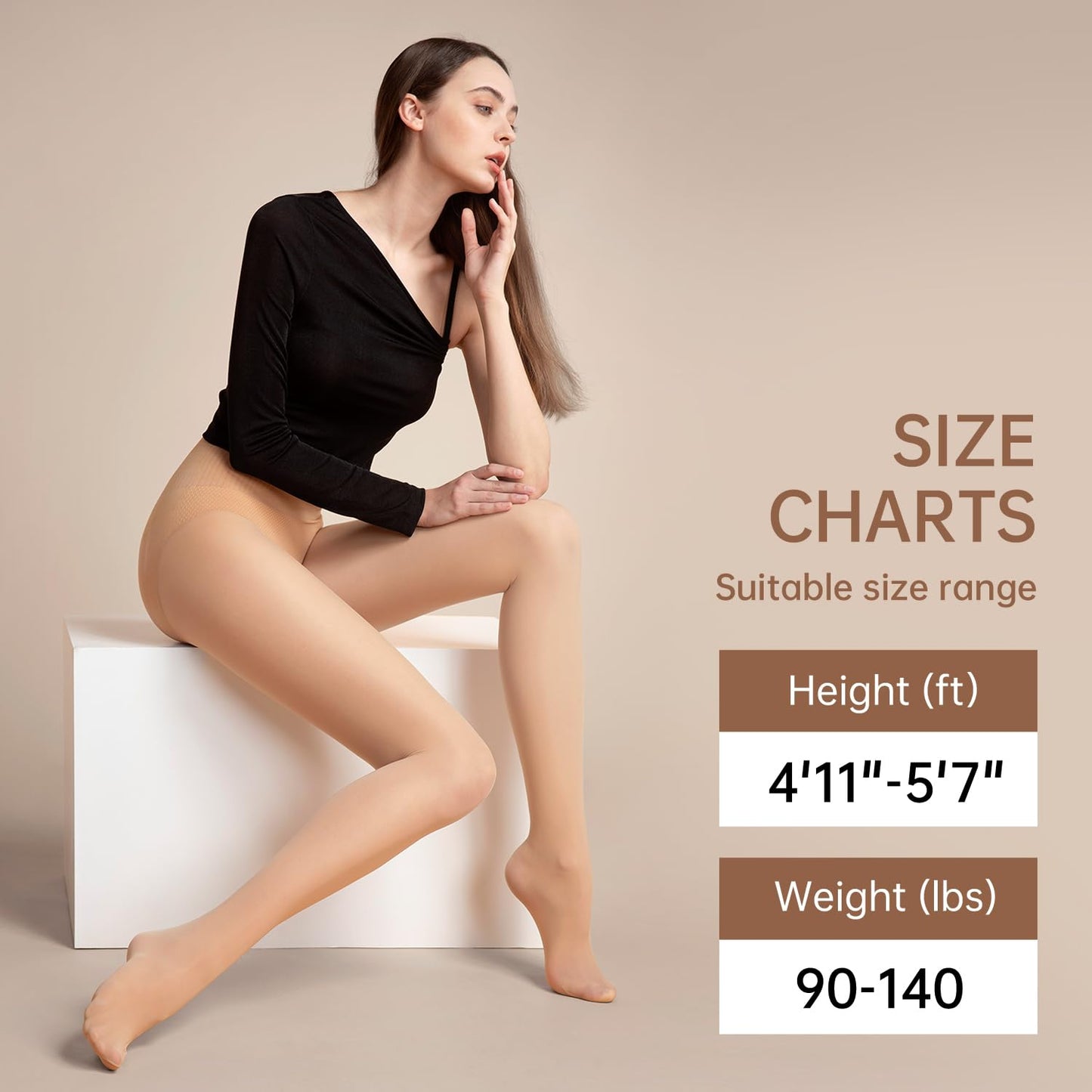 Ms.Myland Semi-opaque Tights, 100D Soft Dacron Regular Women's Sheer Tights Multicolour Pantyhose,1 Pair Pack (monolayer) - Medaid International