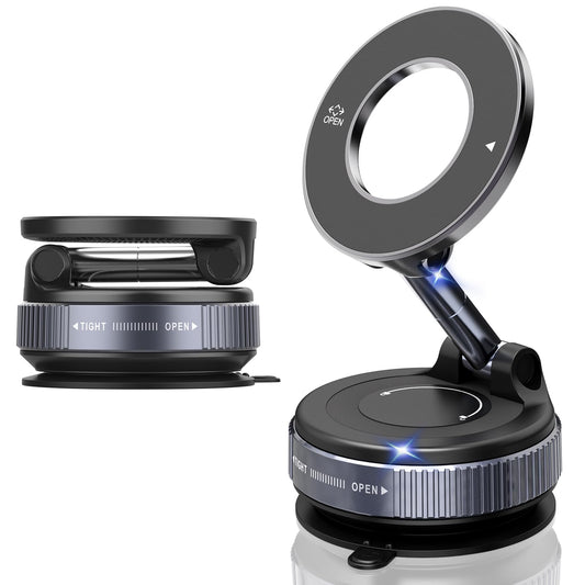 E EAKSON Magnetic Suction Cup Phone Mount for Magsafe, 360° Adjustable Magnetic Car Phone Holder, Pocket Size Foldable Car Mount, Cell Phone Holders for Your Car for iPhone 17 16 15 14 13 12 Series - Medaid International