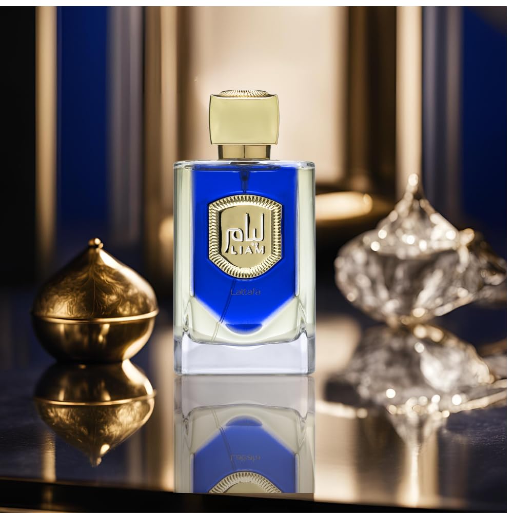 Lattafa Liam Blue Shine Eau de Parfum Spray for Unisex, 3.4 Ounce - Medaid International