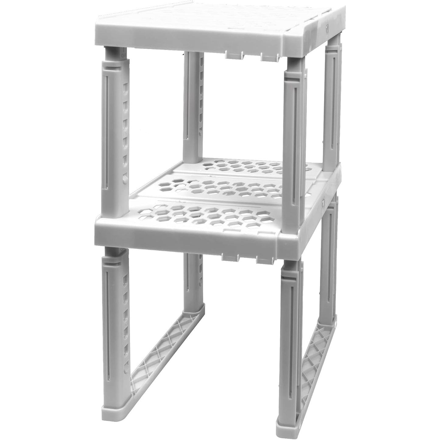 Locker Organizer Shelf, Adjustable Width and Height, Stackable, Ideal Locker shelf for School, Office, Gym Lockers, or Even Kitchen Cabinets & Under Sink Organization (Black) - Medaid International