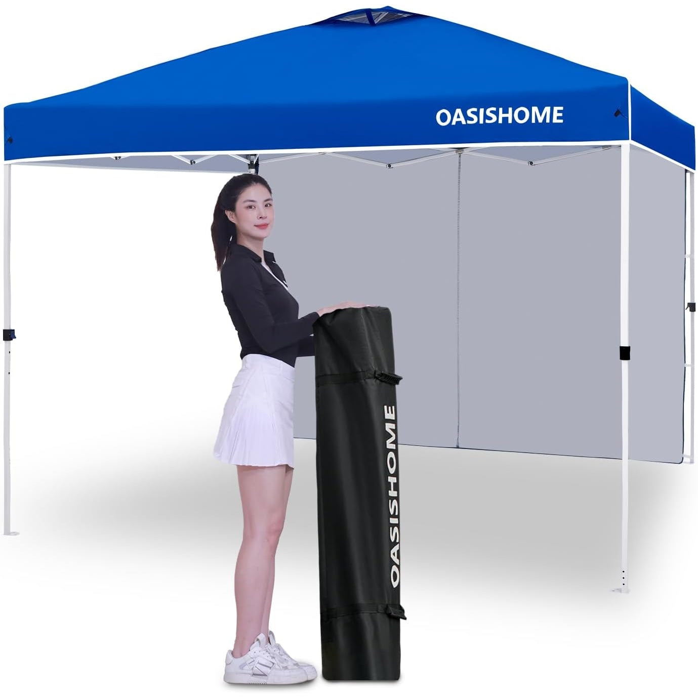 OASISHOME Pop-up Gazebo Instant Canopy Tent 10'x10', with 4 Sidewalls, Windows, Wheeled Bag, for Patio/Outdoor/Wedding Parties and Events (10FTx10FT, Khaki) - Medaid International