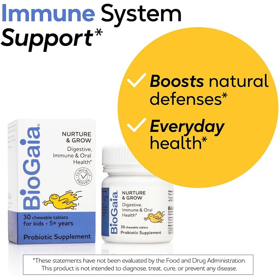 BioGaia Nurture & Grow Kids Probiotic | Ages 5+ | 30-Day Supply - Medaid