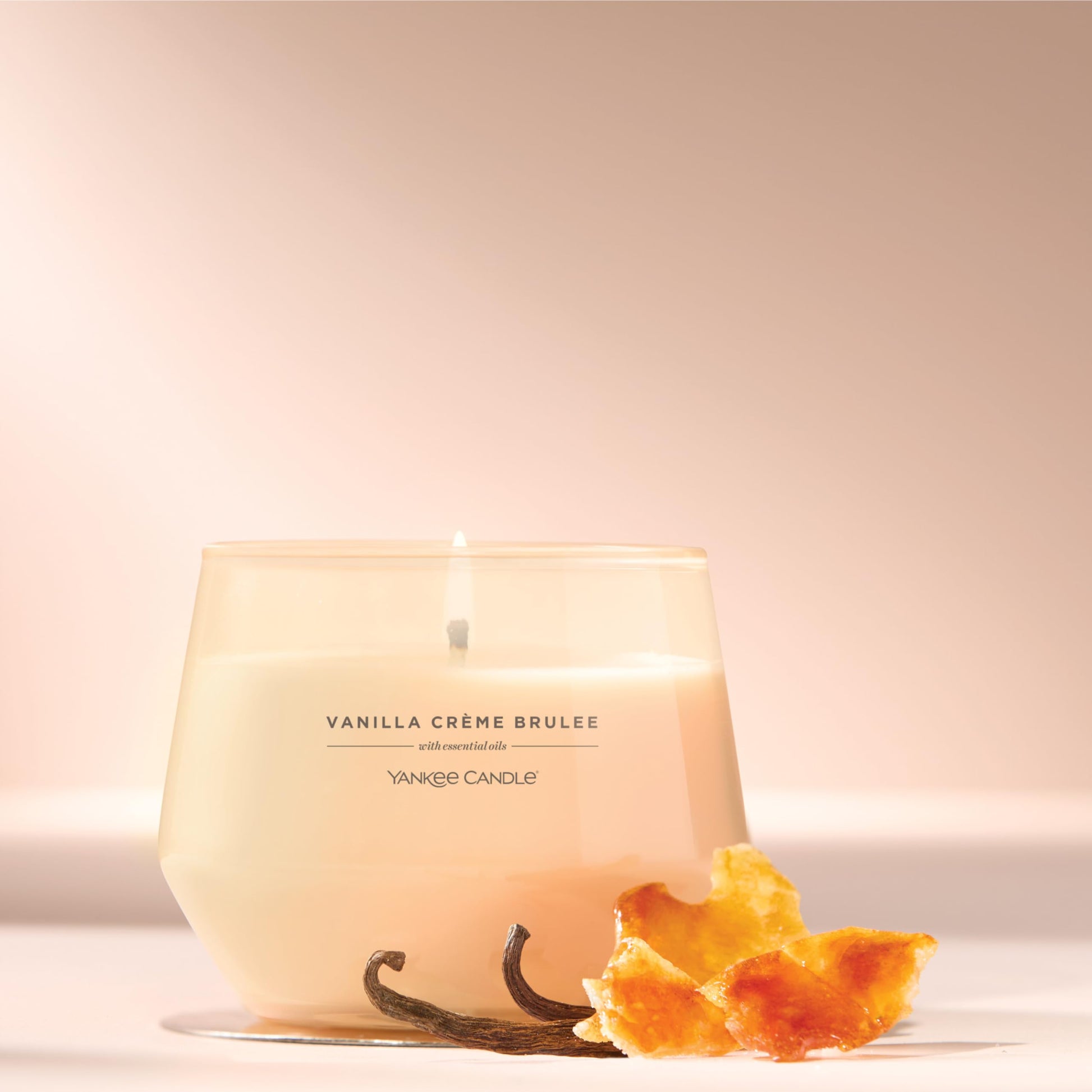 Yankee Candle Studio Scented Candle with up to 50 Hour Burn Time, Premium Plant Wax Blend for Consistent Burn, 10 oz Jar Candle with Room Filling Fragrance, Vanilla Crème Brûlée - Medaid International