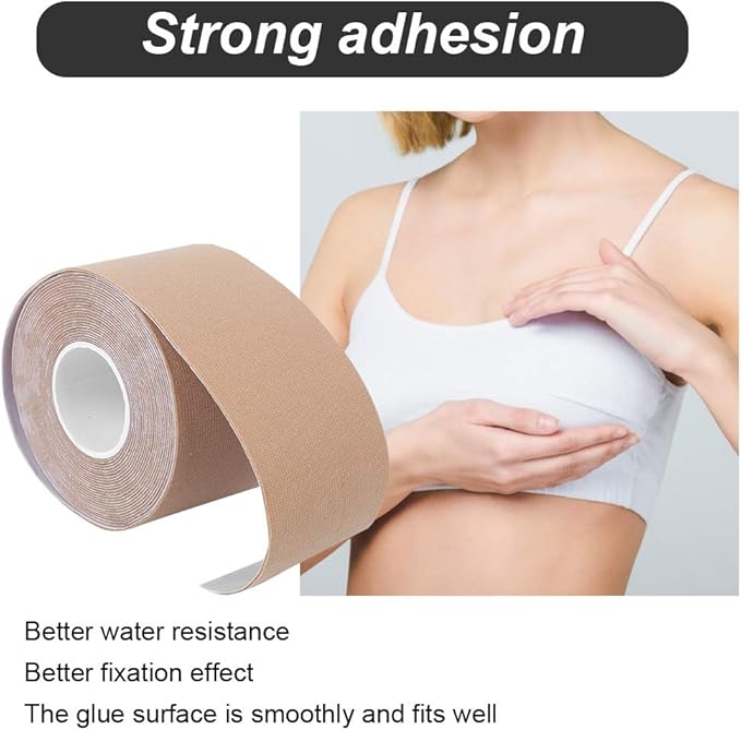 Boob tape (5 meters) - Archuu Elastic Waterproof Adhesive Nipple Paste Cover Breast Lift Tape Push-up Bra Inserts Pad (5mx6cm) - Medaid International