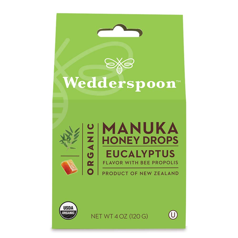 Wedderspoon Organic Manuka Honey Drops, Eucalyptus, 4.0 Ounce - Medaid International