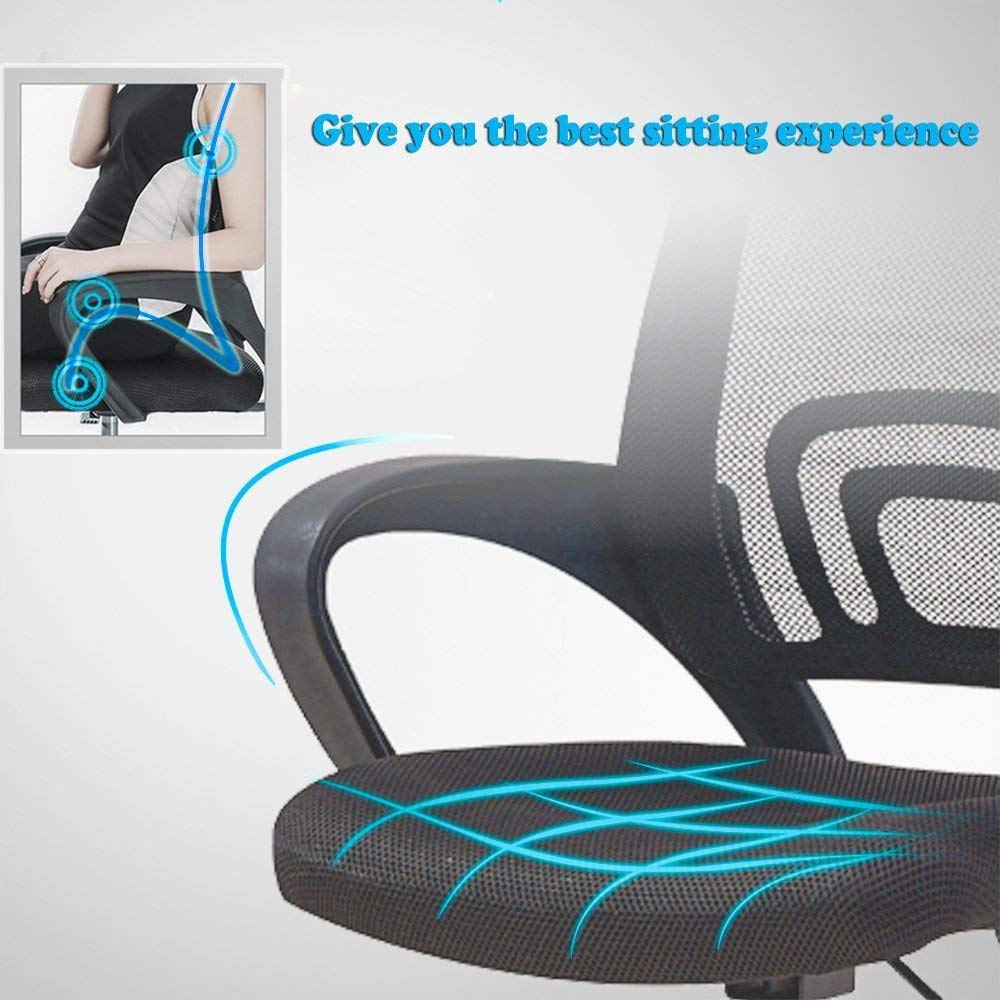 BestOffice Office Chair Ergonomic Cheap Desk Chair Mesh Computer Chair Lumbar Support Modern Executive Adjustable Stool Rolling Swivel Chair for Back Pain (Black) - Medaid International