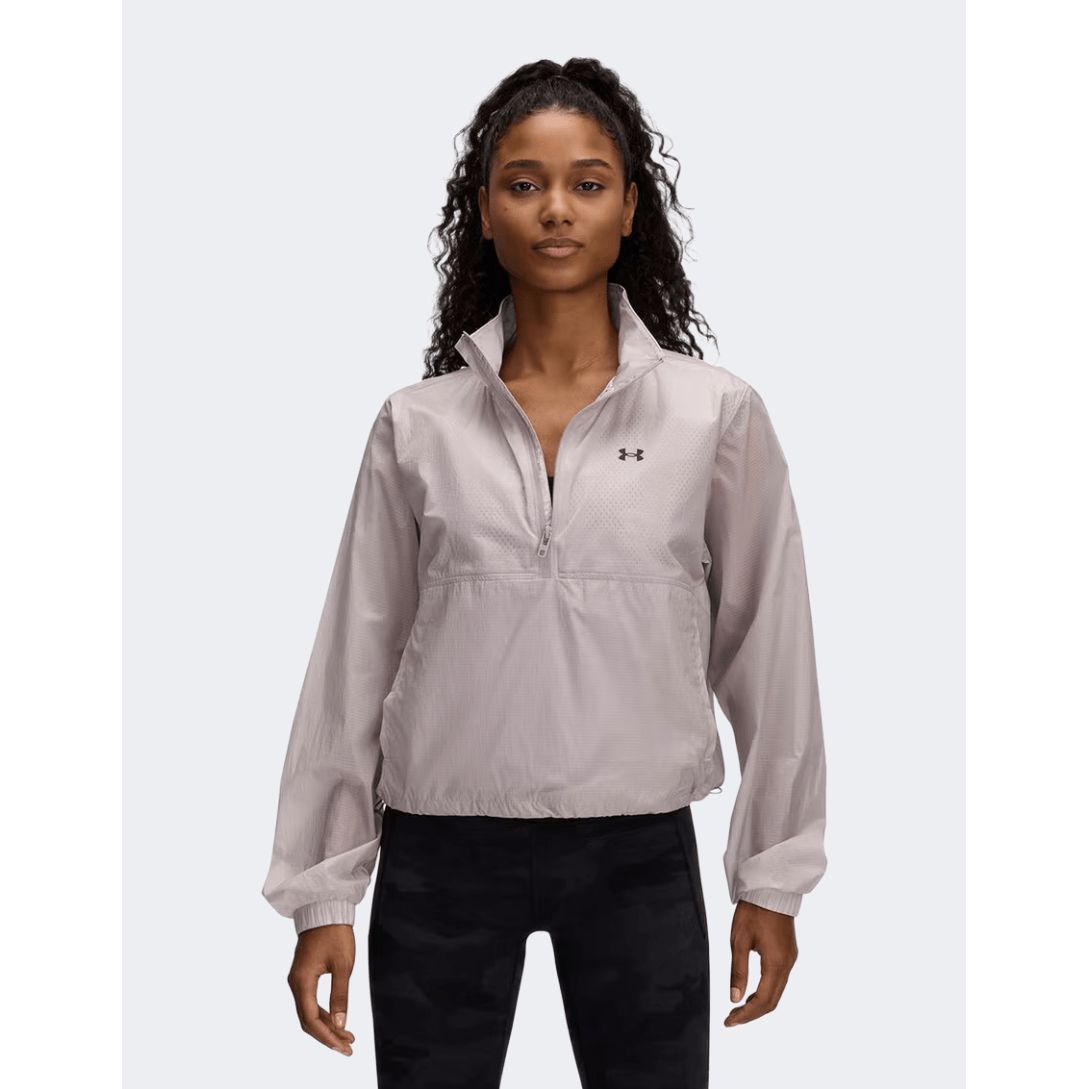Under Armour Rival Woven Half Zip Women Lifestyle Long Sleeve Grey Dawn/Black - Medaid International