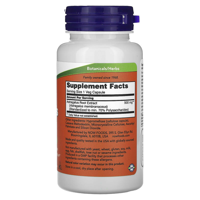 NOW Foods, Astragalus Extract, 500 mg, 90 Veg Capsules - Medaid International