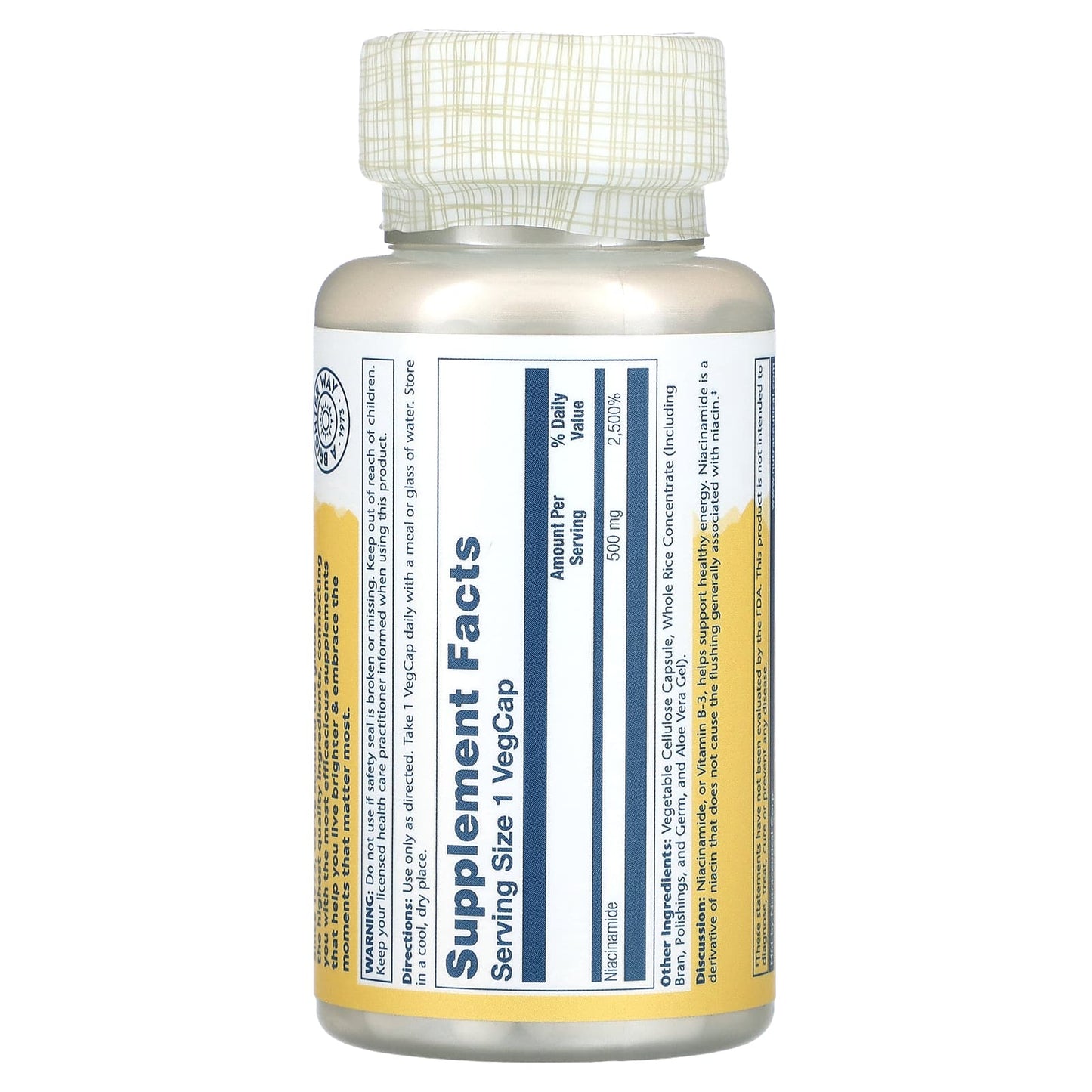 Solaray, Niacinamide, 500 mg, 100 VegCaps - Medaid International