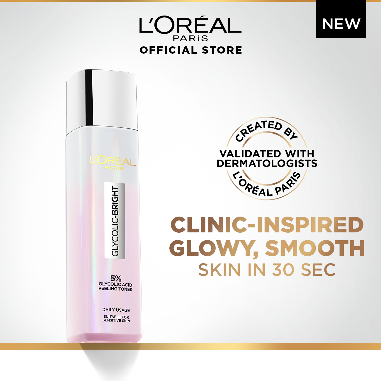 L’Oréal Paris 5% Glycolic Acid Peeling Toner For Instant Glowing Skin - Medaid