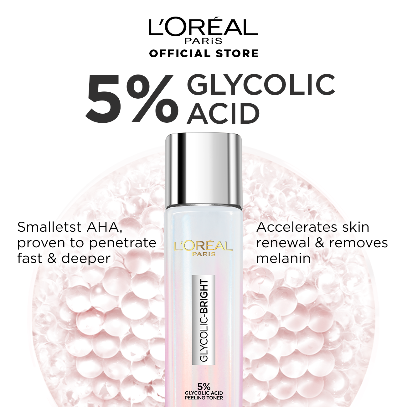 L’Oréal Paris 5% Glycolic Acid Peeling Toner For Instant Glowing Skin - Medaid