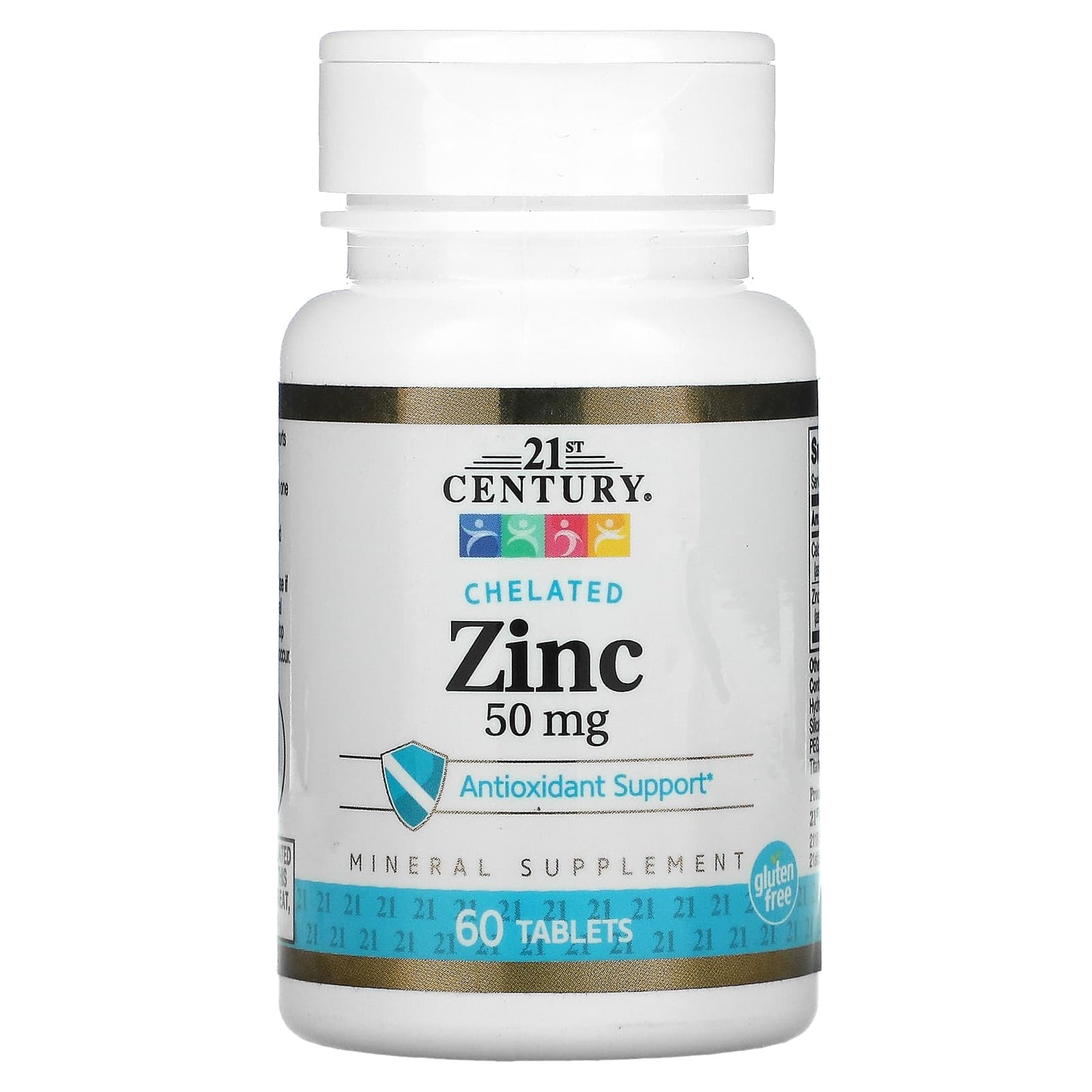 21st Century, Chelated Zinc, 50 mg, 60 Tablets - Medaid