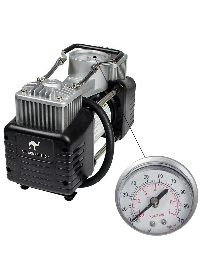 Portable Air Compressor Pump Tire Inflator with Digital Gauge, Heavy Duty Double Cylinder 12V Tire Pump 150 PSI with Tire Repair Kit - Medaid International