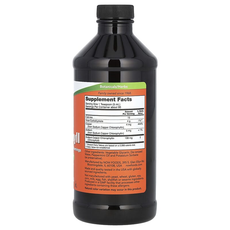 NOW Foods, Liquid Chlorophyll, Mint , 473 ml - Medaid International