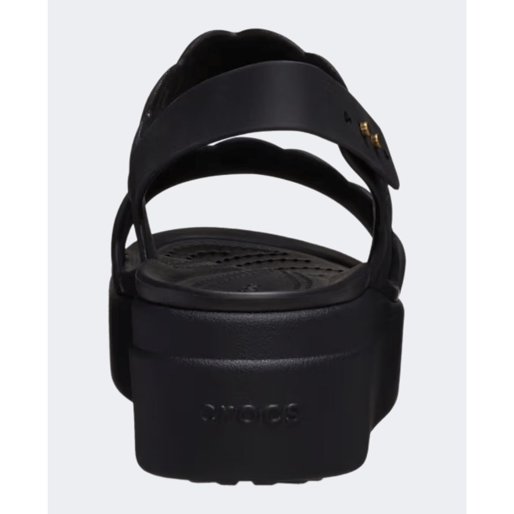 Crocs Brooklyn Woven Upper Low Wedge Women Lifestyle Sandal Black - Medaid International