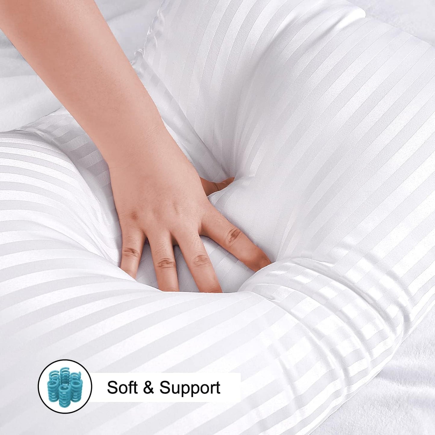 EIUE Hotel Collection Bed Pillows for Sleeping 2 Pack Queen Size,Pillows for Side and Back Sleepers,Super Soft Down Alternative Microfiber Filled Pillows,20 x 30 Inches - Medaid International