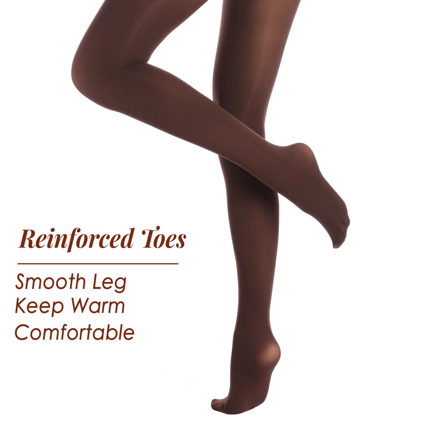 ZIHUA 2 Pairs Semi Opaque 40 Denier Black Tights for Women, Ladder Resistant Tights for Women Black Brown M - Medaid International