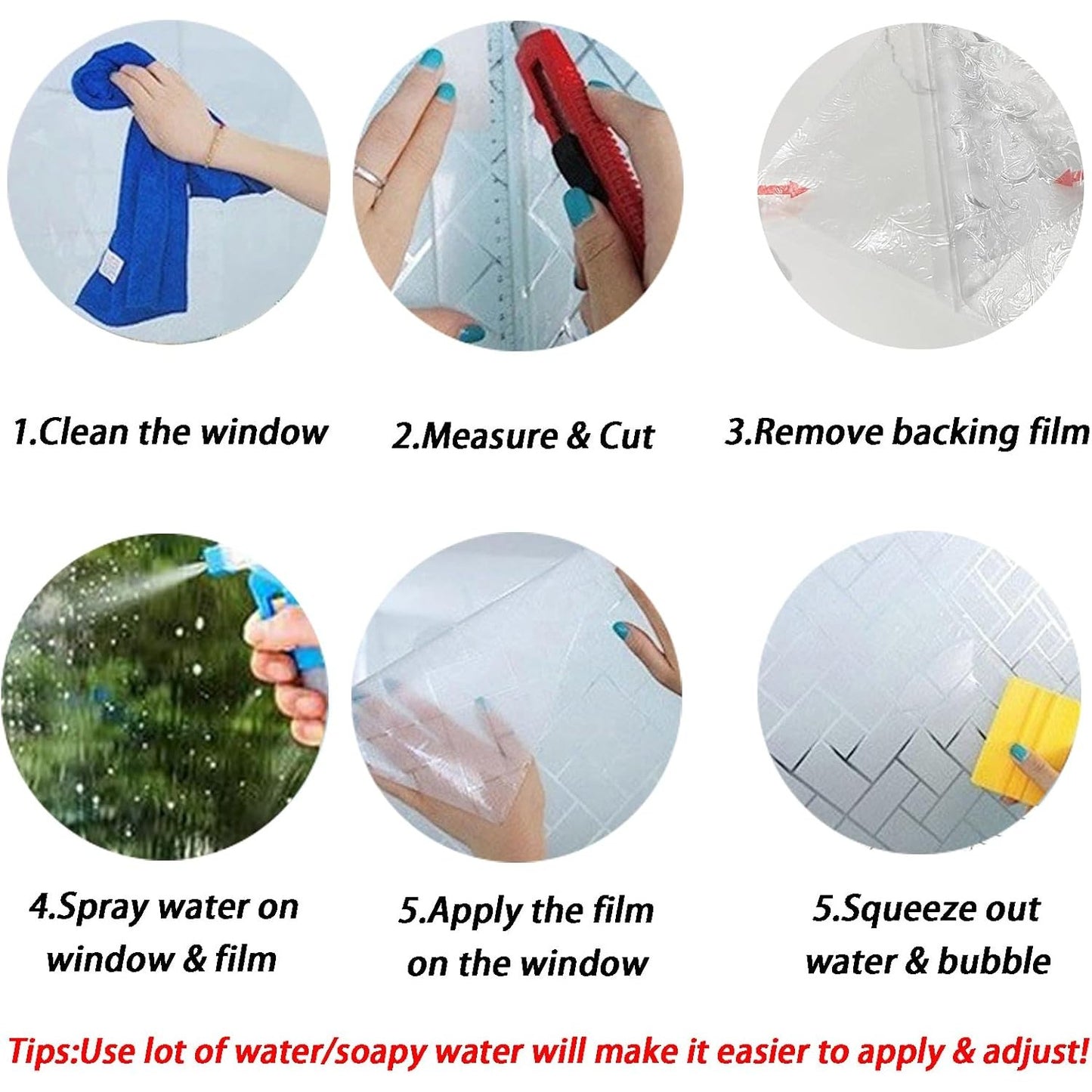 Frosted Stained Glass Window Film | Decorative PVC Privacy Cling | Non-Adhesive Static Design | Easy Installation | Enhance Home Décor | Size: 60 x 200cm - Medaid International