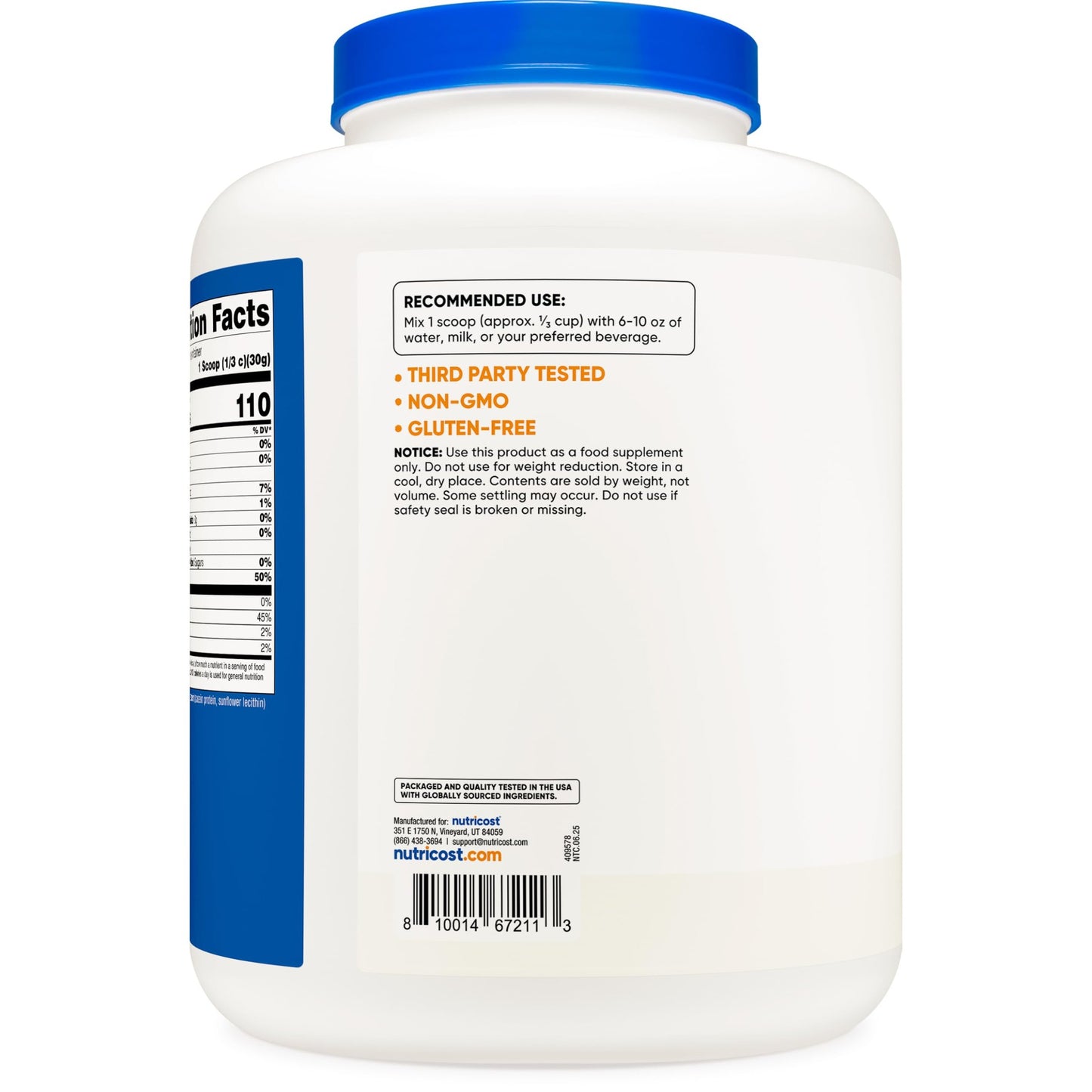 Nutricost Casein Protein Powder 5lb - Micellar Casein, Non-GMO, Gluten Free (Unflavored) - Medaid International