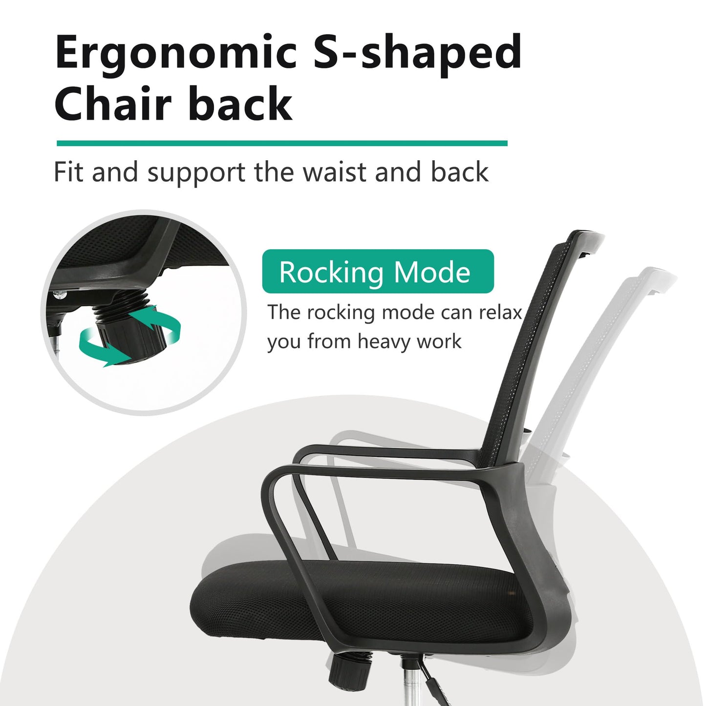 PayLessHere Gaming Chair Ergonomic Computer Chair Office Chair Video Game Chairs with Lumbar Support Desk Chair Armrest Mid Black Cushion Swivel Rolling Chair with Wheels for Home Office(Black) - Medaid International