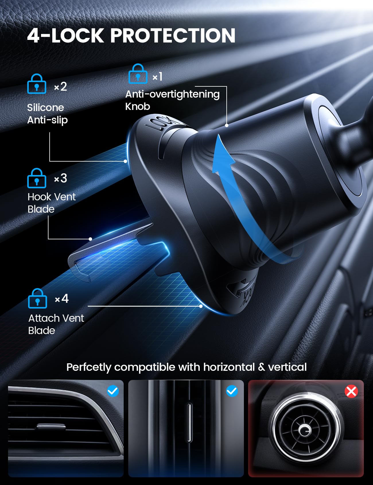 Lamicall 3-in-1 Car Phone Holder and Tablet Stand - Medaid International