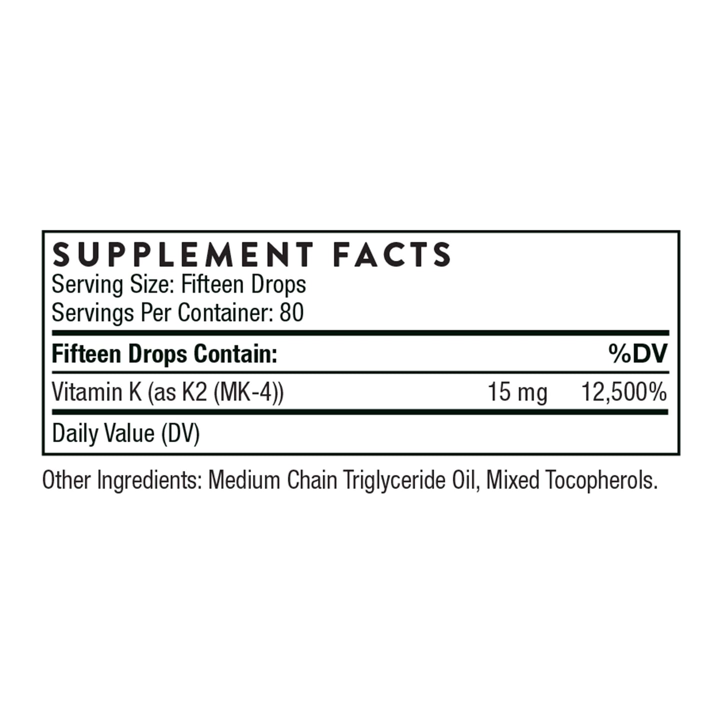 THORNE - Vitamin K2 Liquid (1 mg per Drop) - Concentrated Vitamin K2 Supplement for Heart and Bone Support* - 1 Fl Oz - Medaid International