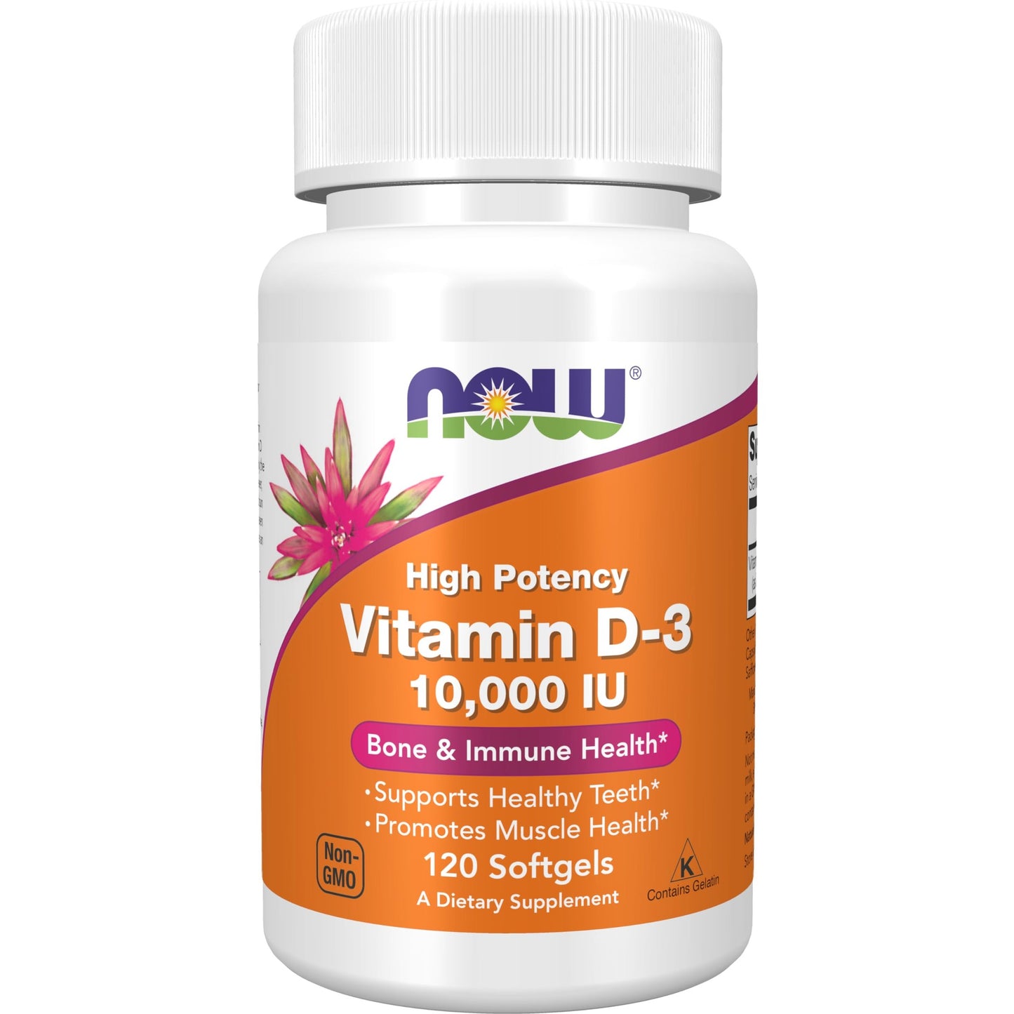NOW Foods Supplements, Vitamin D-3 10,000 IU, Highest Potency, Structural Support*, 120 Softgels - Medaid International