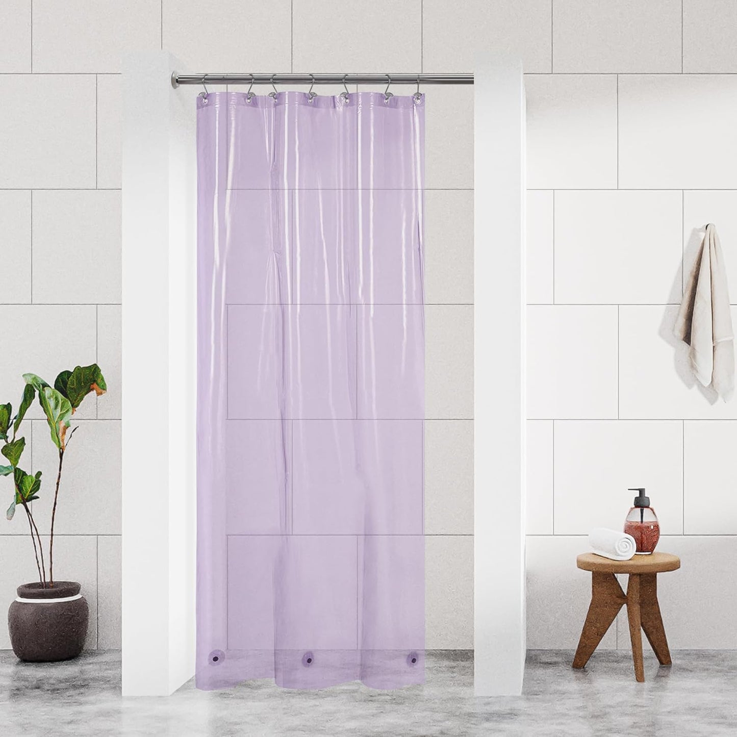 Barossa Design Plastic Shower Liner Clear - Premium PEVA Shower Curtain Liner with Rustproof Grommets and 3 Magnets, Waterproof Cute Lightweight Standard Size Shower Curtains for Bathroom - Clear - Medaid International