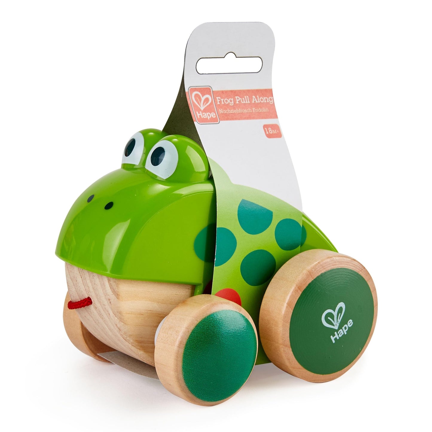 Hape Frog Pull-Along | Wooden Frog Fly Eating Pull Toddler Toy, Bright Colors - Medaid International