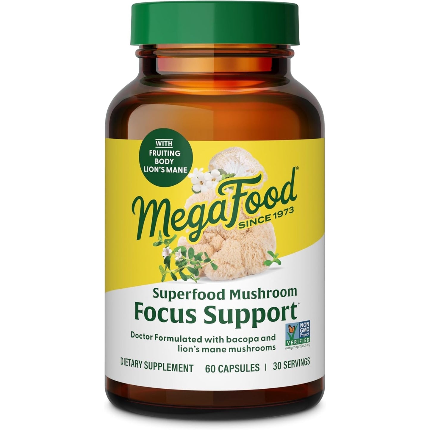 MegaFood Superfood Mushroom Stress Relief-Reishi Mushroom Supplement-Clinically Studied KSM-66 Ashwagandha-Vegan-60 Caps,30 Serve-1 Month Supply - Medaid International