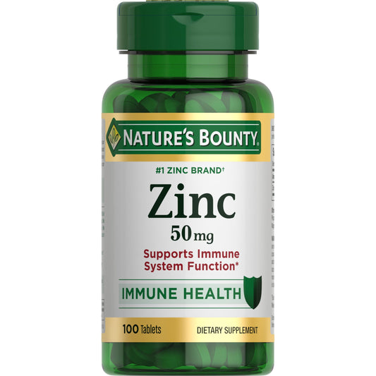 Nature’s Bounty Zinc 50mg | Immune System, Skin, & Antioxidant Health Support | Contributes to DNA Formation | Vegetarian, Non-GMO, Gluten Free | 100 Caplets, 1 Serving Per Day for Daily Health - Medaid International