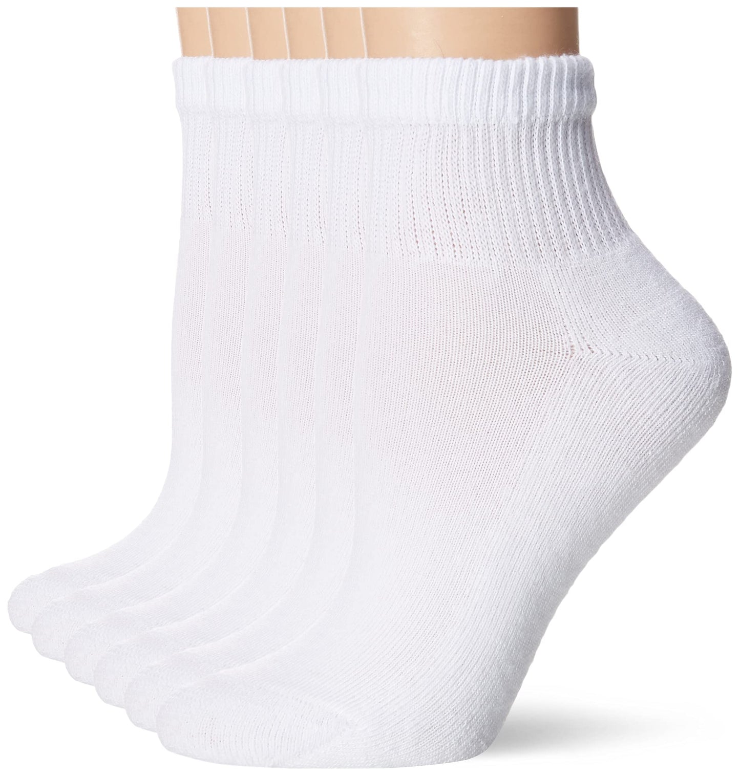 Hanes Ultimate womens 6-pack Ankle athletic socks, White, Shoe Size 5-9 US - Medaid International