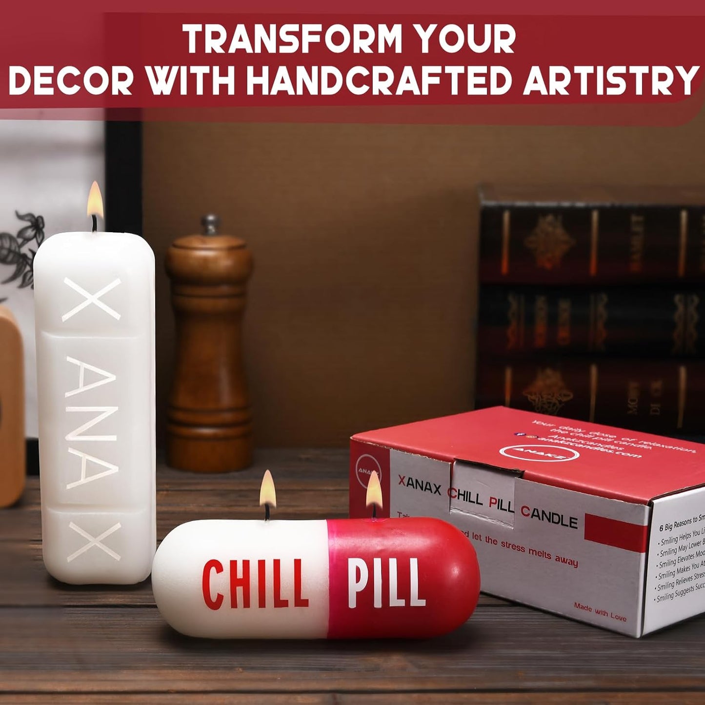 Chill Pill Candle - Xanax Candle - Cute Candles for Cool Gifts - Funny Candles for Any Occasion - Cute Things for Aesthetic Room Decor - Cool Candles for Cool Things - Trendy Candles - Prank Candles - Medaid