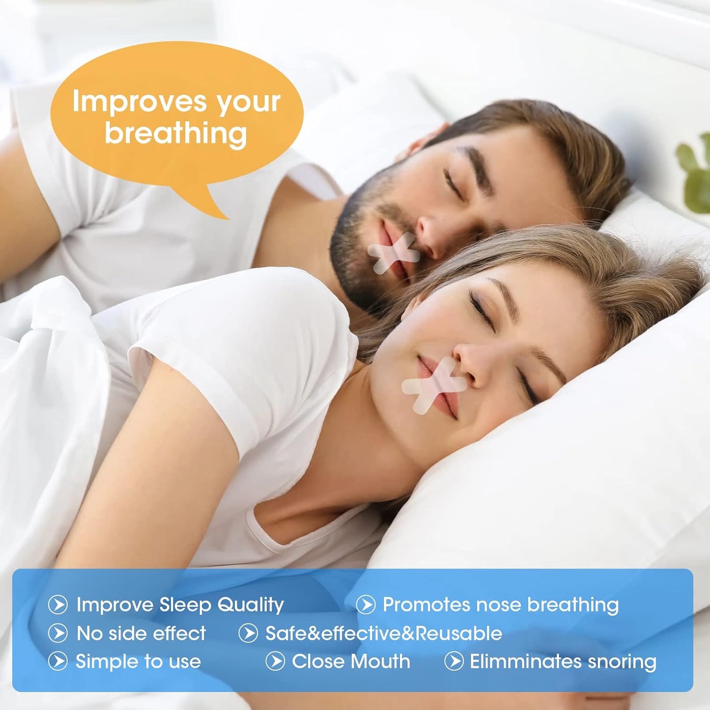 MQUPIN MQ Sleep Strips 90 Pcs For Adult Mouth Tape For Sleeping, Anti-Suffocation Design For Better Nose Breathing,For Snoring Relief And Sleeping Quality Improvement - Medaid International