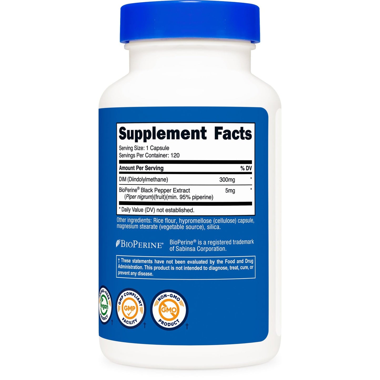 Nutricost DIM (Diindolylmethane) Plus BioPerine 300mg, 120 Vegetarian Capsules - Up to 4 Month Supply, Max Strength DIM Supplement - Medaid International