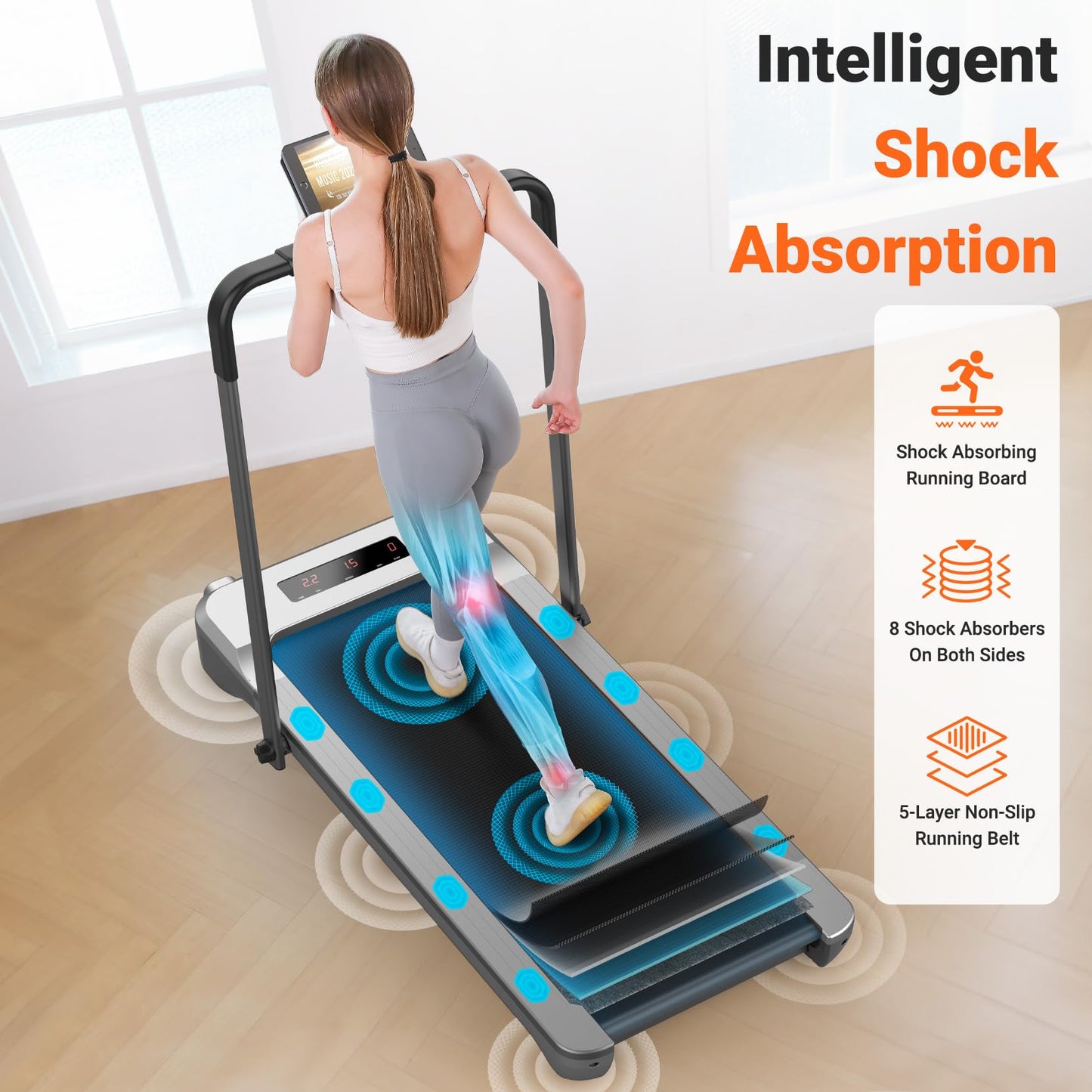 THERUN Walking Pad Treadmill, 3.0 HP Under Desk Treadmills, 2 in 1 Portable Treadmill for Home, Walking Pad with Handle Bar, 18" Widened Running Belt, 350 lbs Capacity with App Connection, Remote - Medaid International
