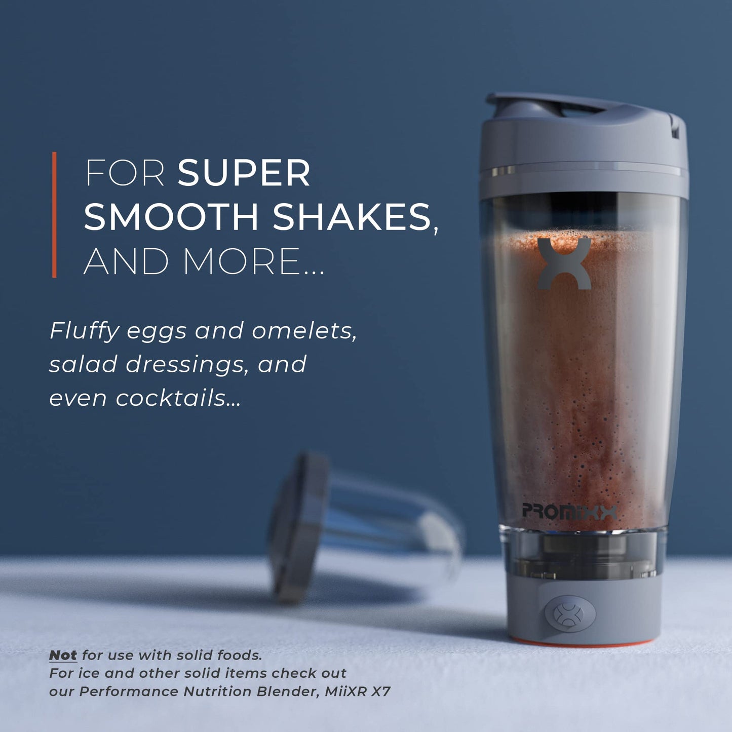 Promixx Pro Shaker Bottle | Rechargeable, Powerful for Smooth Protein Shakes | includes Supplement Storage - BPA Free | 20oz Cup (Graphite Gray) - Medaid International