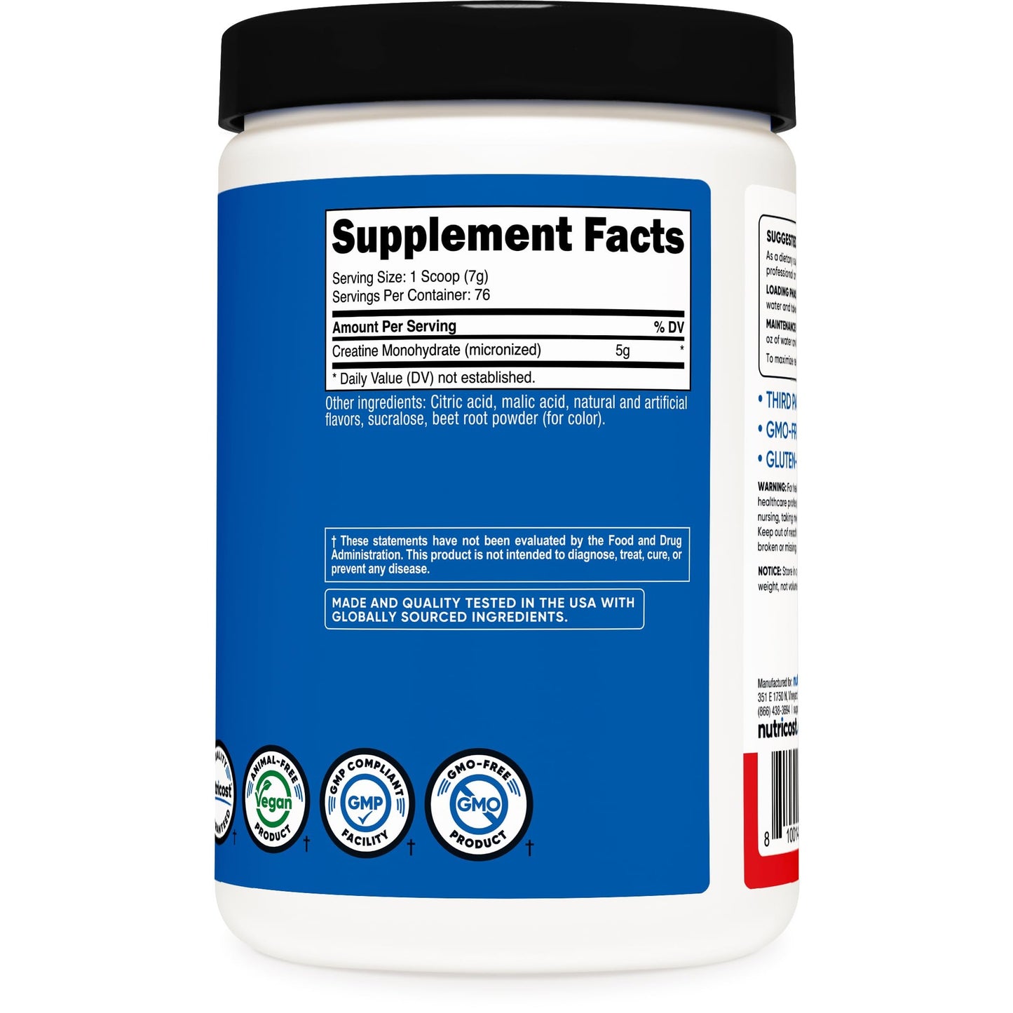 Nutricost Creatine Monohydrate Powder (Fruit Punch, 500 Gram) - Medaid International