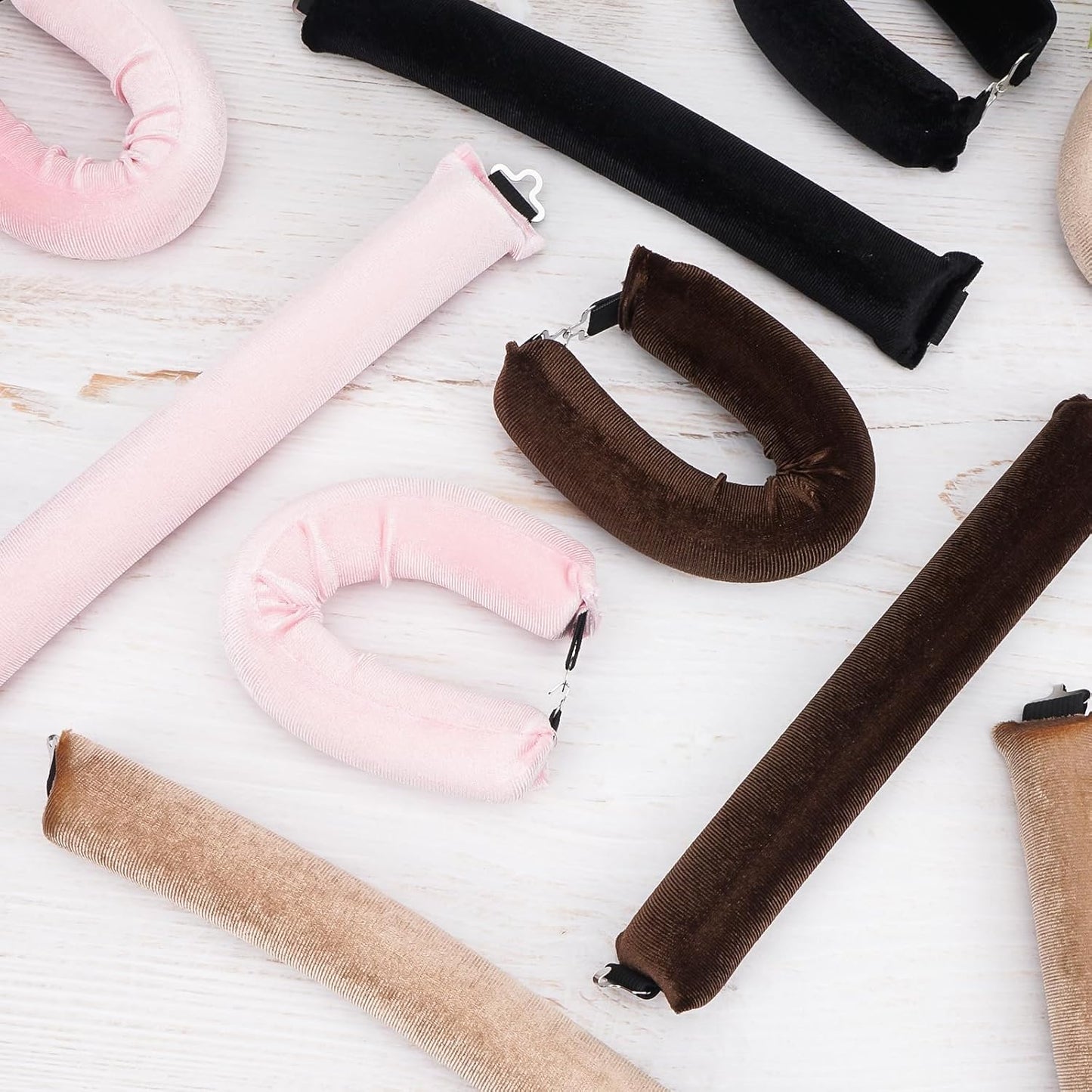 Heatless Hair Curler Overnight Curls Blowout Rods Headband No Heat Curlers to Sleep in Large Rods Hair Rollers Blowout Look for Short Hair Styling Tools Silk Hair Wrap Curling Set (Black, Regular) - 4 pcs - Medaid International