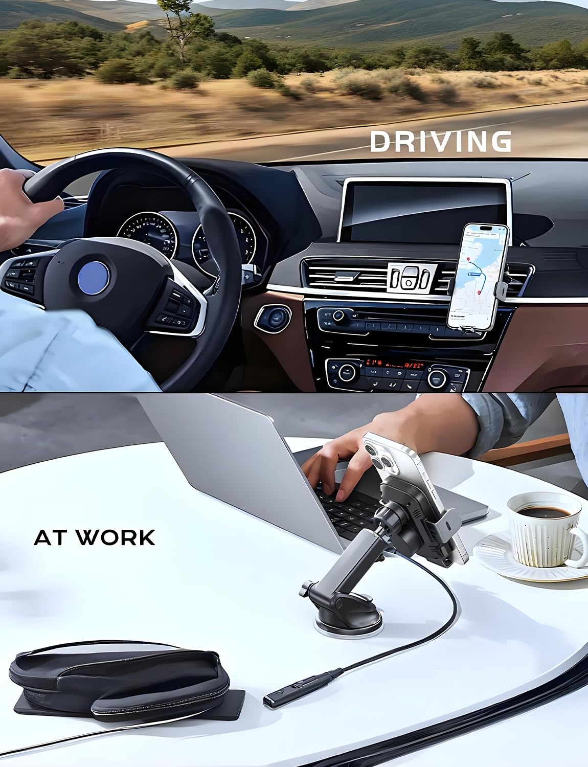 Wireless Car Charger, 2025 Upgrade 15W Fast Charging Auto Clamping Car Phone Holder Charger, Phone Holders for car, CHGeek,fit for iPhone 16 15 14 13 Mini Pro Max XR, Samsung Galaxy S25 Ultra - Medaid International