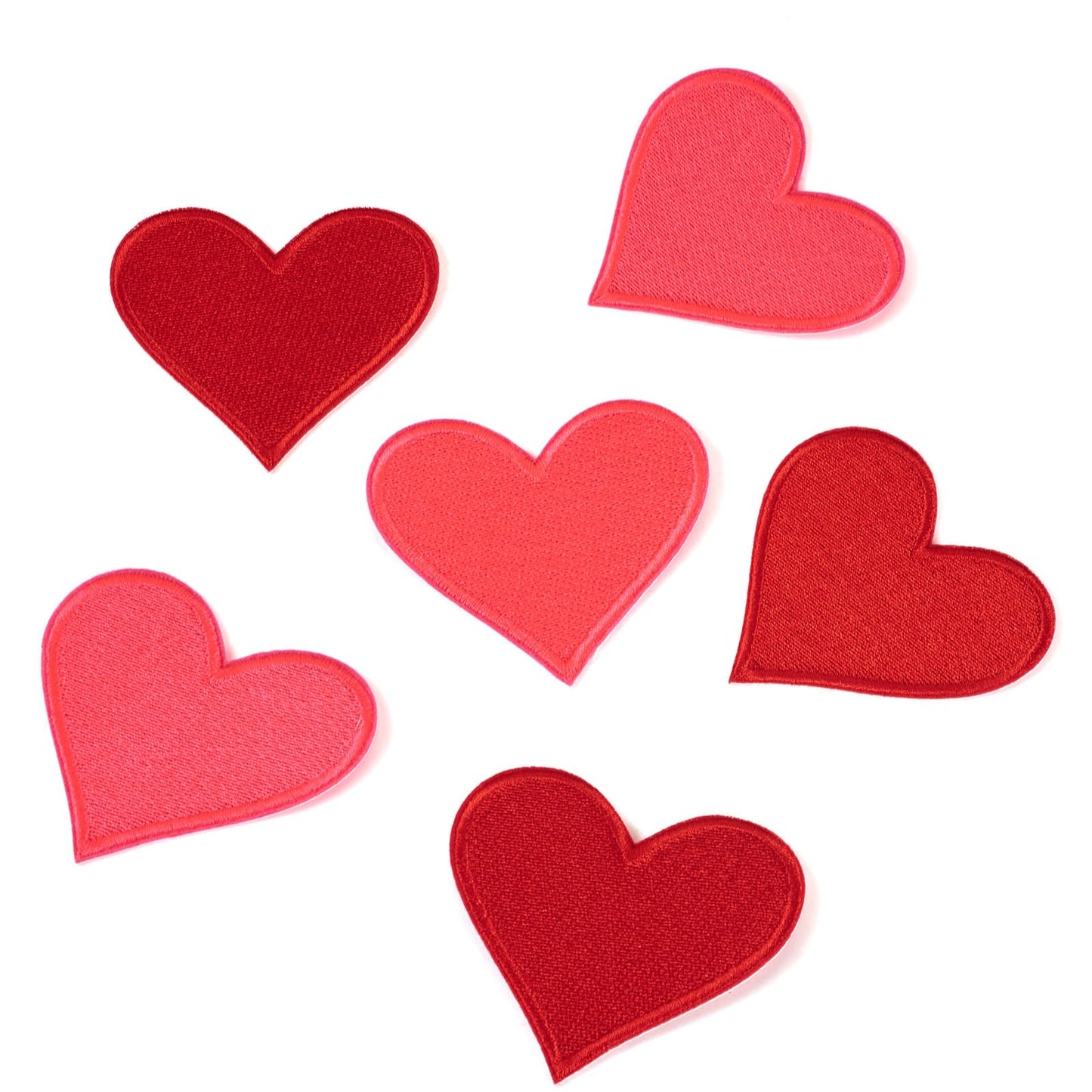 8Pcs Heart Shape Iron on Patches Hot Melt Adhesive Polyester Embroider Thread Iron on/Sew On Patches Cloth Appliques for Jackets Hats Backpacks Jeans Costume Accessories 66.5x71x1.5mm, Red - Medaid International